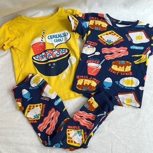 Carter’s Toddler Boy 5t Cereal Pajamas Bundle Set of 3